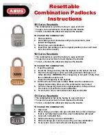 Preview for 1 page of Abus Resettable 160 Series Instructions