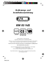 Preview for 1 page of Abus RM 03 VdS Operating And Installation Instructions