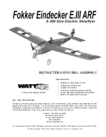 Academy of Model Aeronautics Fokker Eindecker E.III ARF Instructions For Final Assembly preview