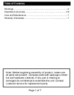 Предварительный просмотр 2 страницы ACADEMY FSAAPT2105 Assembly Instructions & User Manual