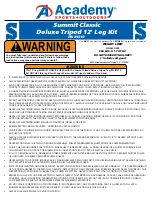 ACADEMY Summit Classic Deluxe Tripod 12 Leg Kit Manual preview