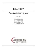 Предварительный просмотр 1 страницы Accedian EtherNID GE Administrator'S Manual