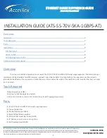 Preview for 2 page of AccelTex ATS-SS-70V-5KA-1GBPS-AT Installation Manual