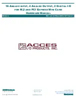 Preview for 1 page of Acces I/O products M.2-AIO16-16F Series Hardware Manual