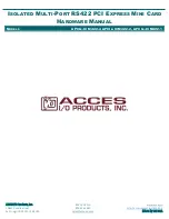 Preview for 1 page of Acces I/O products MPCIE-ICM422-4 Hardware Manual