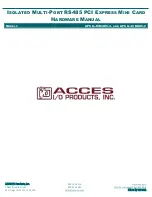 Acces I/O products mPCIe-ICM485 Series Hardware Manual preview