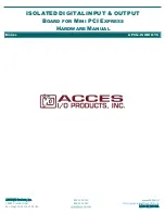 Acces I/O products MPCIE-ISODIO-16 Hardware Manual preview