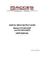 Acces I/O products PCI-DIO-48JP User Manual preview