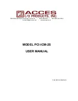 Preview for 2 page of Acces I/O products PCI-ICM-2S User Manual