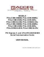 Preview for 1 page of Acces I/O products PCIe-COM-2SDB User Manual