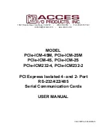 Предварительный просмотр 1 страницы Acces I/O products PCIe-ICM-2S User Manual