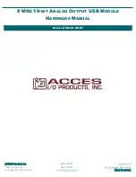 Preview for 1 page of Acces I/O products USB-AO-ARB1 Hardware Manual