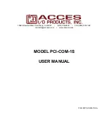 Preview for 1 page of Acces PCI-COM-1S User Manual