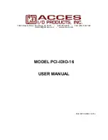 Acces PCI-IDIO-16 User Manual preview