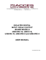 Предварительный просмотр 1 страницы Acces USB-IIRO-16 User Manual