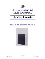 Preview for 1 page of Access Audio Ltd GSM Fixed Cellular Terminal (F151s) none Product Manual