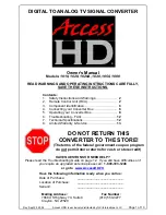 Access HD 1010 Owner'S Manual предпросмотр