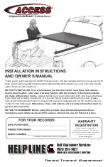 Preview for 1 page of Access SLANTBACK Roll-Up Cover Installation Instructions And Owner'S Manual