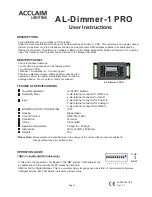 Acclaim Lighting AL-Dimmer-1 PRO User Instructions preview