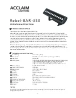 Acclaim Lighting Rebel -BAR-350 Operation Instructions preview