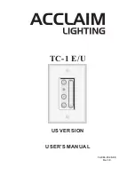 Acclaim Lighting TC-1 U User Manual preview
