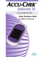 Accu-Chek Inform II Quick Reference Manual предпросмотр