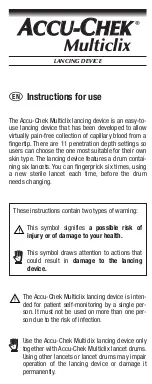 Preview for 1 page of Accu-Chek Multiclix User Manual