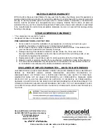 Предварительный просмотр 11 страницы Accucold VLT104 Owner'S Manual