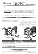 Предварительный просмотр 2 страницы Accuphase AD-2850 Instruction Manual