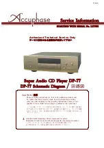 Предварительный просмотр 1 страницы Accuphase DP-77 Service Information