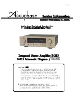 Preview for 1 page of Accuphase E-213 Service Information