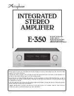 Предварительный просмотр 1 страницы Accuphase E-350 Instruction Manual