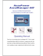 AccuPower AccuManager 807 Operating Manual предпросмотр