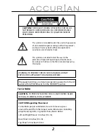 Предварительный просмотр 2 страницы Accurian 31-5048 User Manual