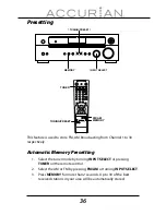 Предварительный просмотр 36 страницы Accurian ACCURIAN 6.1ch Sirius-Ready A/V Surround... User Manual