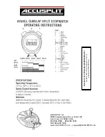 Preview for 1 page of Accusplit A625XCL Operating Instructions