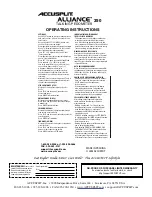 Preview for 1 page of Accusplit Alliance 390 Operating Instructions