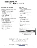 Предварительный просмотр 2 страницы Accusplit Alliance 625M8D Operating Instructions