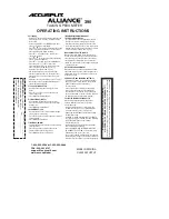 Accusplit Alliance AL390 Operating Instructions preview