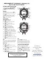 Accusplit Eagle 602M100D Operating Instructions preview