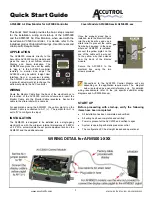 Accutrol AVC5000 Quick Start Manual предпросмотр