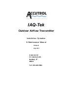 Accutrol IAQ-Tek Installation, Operation & Maintenance Manual предпросмотр