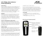 Предварительный просмотр 2 страницы ACE INSTRUMENTS ACE Prime Operating Manual