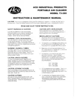 Предварительный просмотр 1 страницы Ace 73-100 Instruction & Maintenance Manual