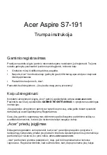 Preview for 271 page of Ace ASPIRE S7-191 Quick Manual