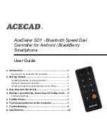 Preview for 1 page of Acecad acedialer SD1 User Manual