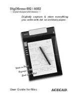 Acecad DigiMemo 692 User Manual предпросмотр