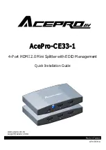 AceProAV AcePro-CE33-1 Quick Installation Manual preview