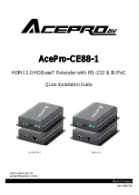 Предварительный просмотр 1 страницы AceProAV AcePro-CE88-1 Quick Installation Manual