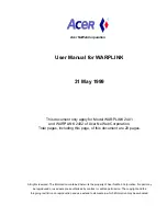 Acer NeWeb Warplink 2401 User Manual preview